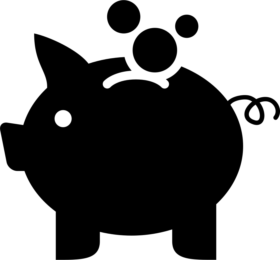 Piggy bank interface symbol. Economy clipart profit loss