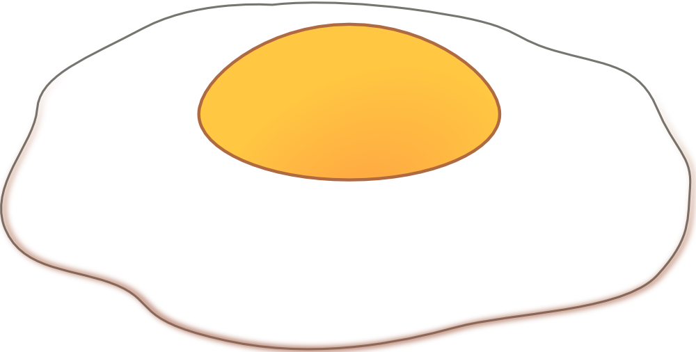 Fried breakfast shirred eggs. Egg clipart logo