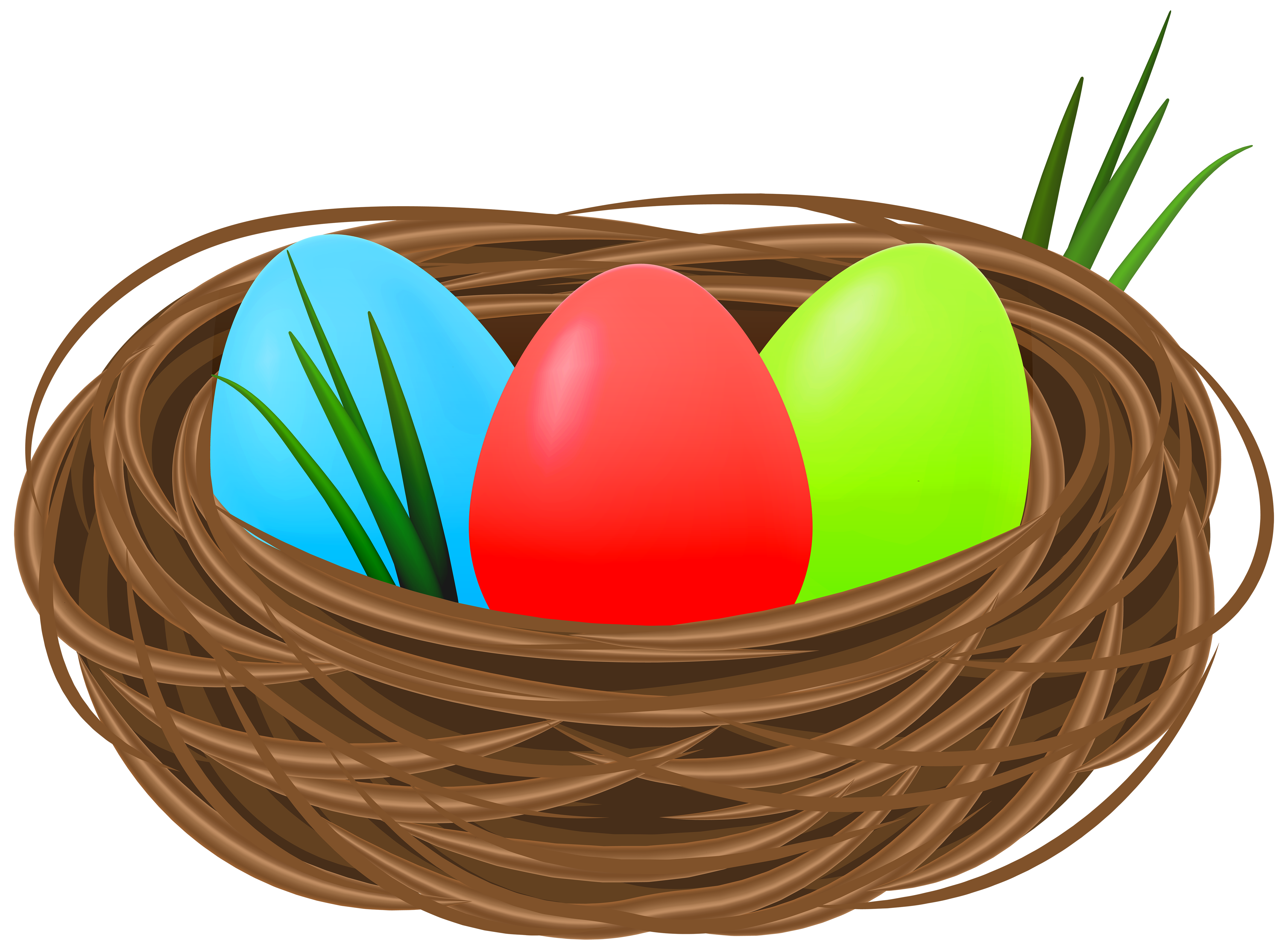Easter in decorative transparent. Eggs clipart nest