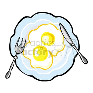 Eggs clipart plate. Sunny side up on