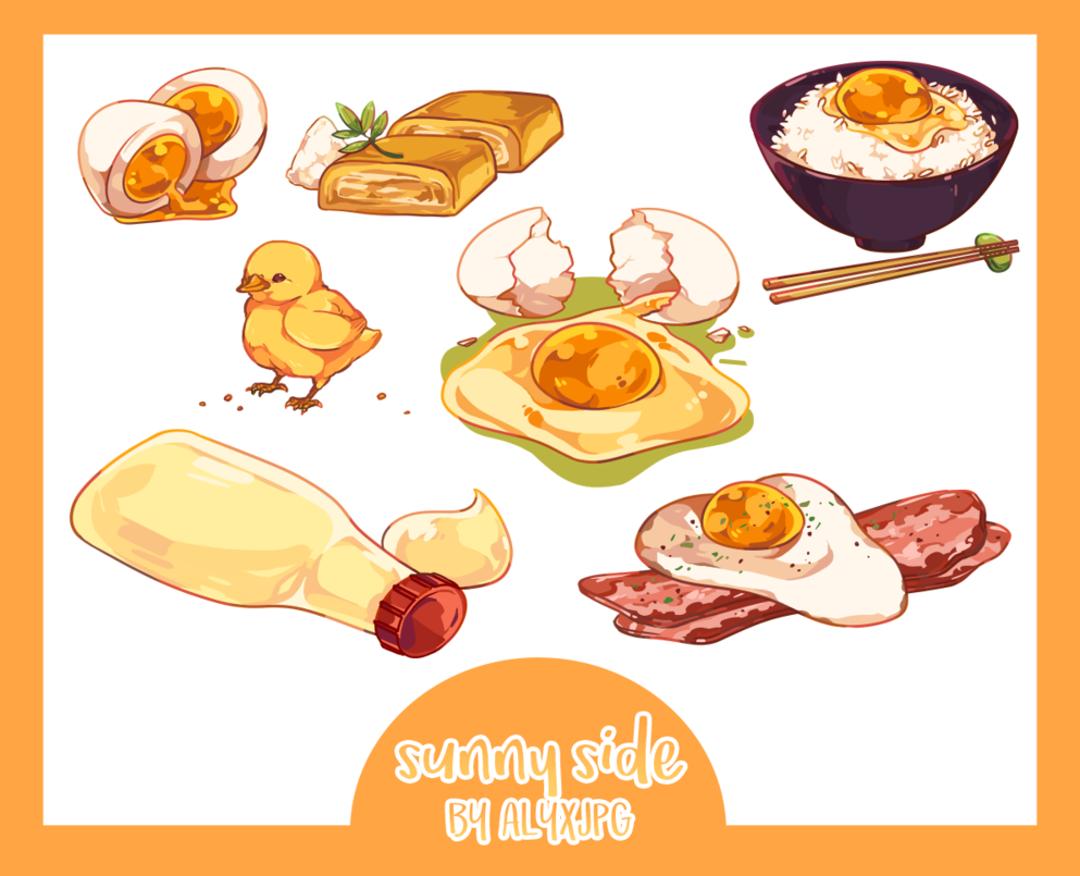 Egg clipart sunny side up. Png pack by alyxjpg