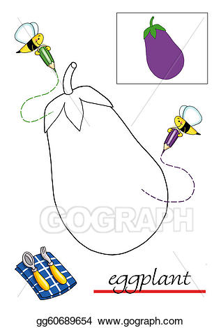 eggplant clipart coloring book