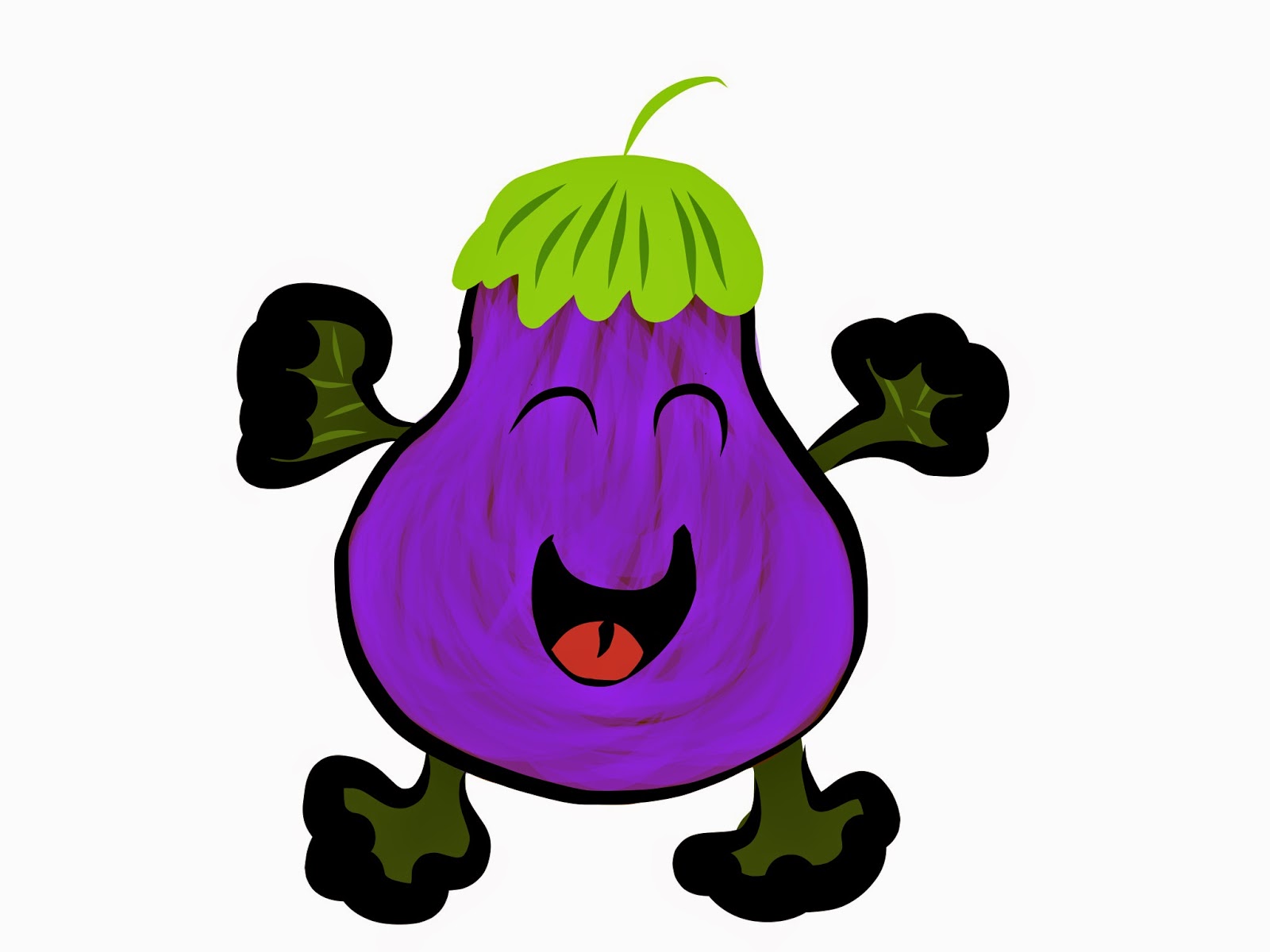 eggplant clipart happy