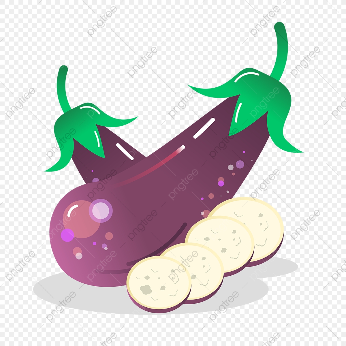 Slices png transparent . Eggplant clipart one