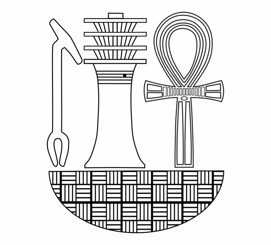Ancient djed was sceptre. Egypt clipart sketch