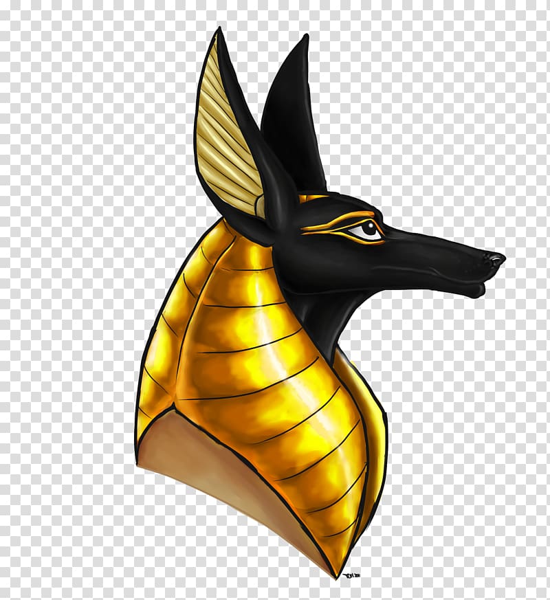 Yellow and black illustration. Egyptian clipart egyptian anubis