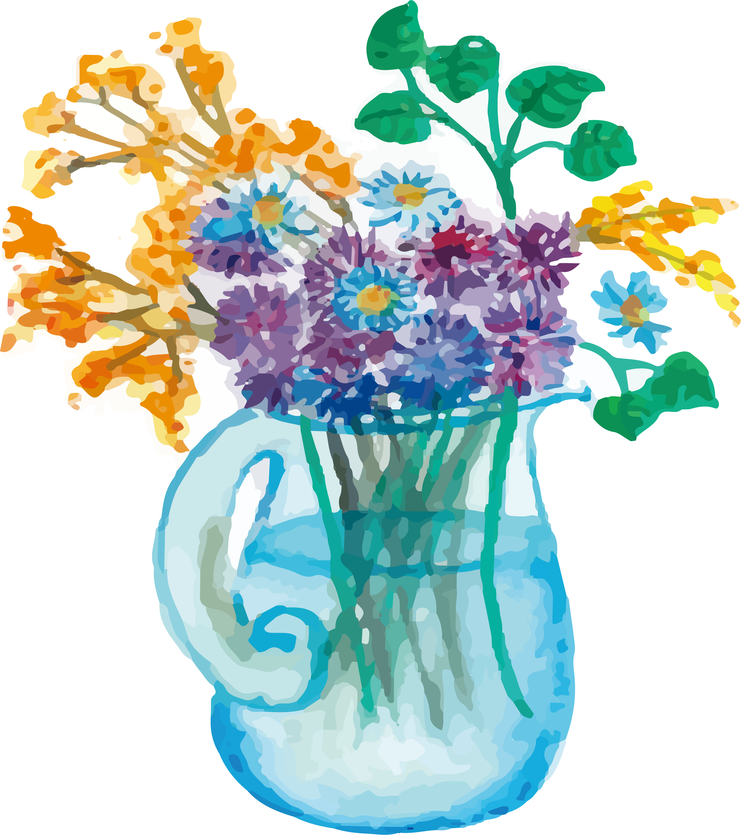 Paint clipart glass painting. Vase watercolor painted