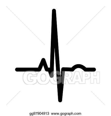 Vector art heart black. Ekg clipart cardiac rhythm