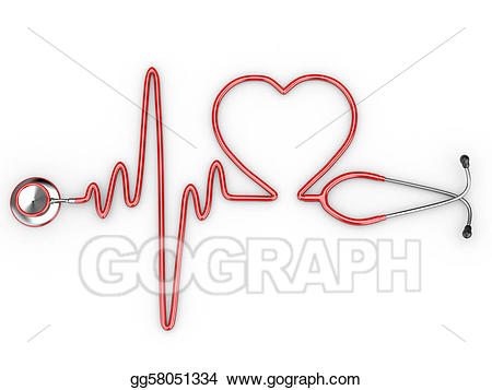 Ekg clipart stethoscope. Stock illustrations and a