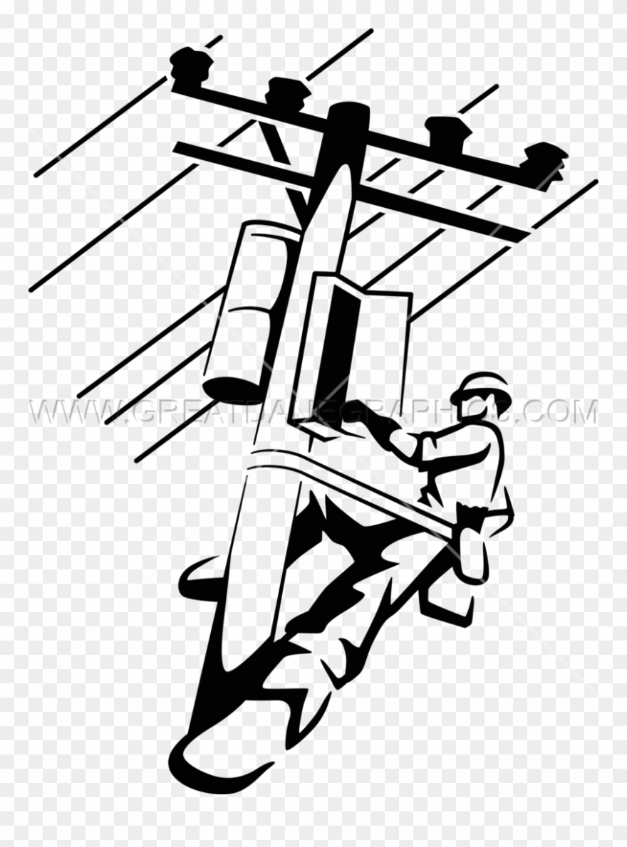 Electrical black and white. Electric clipart lineman