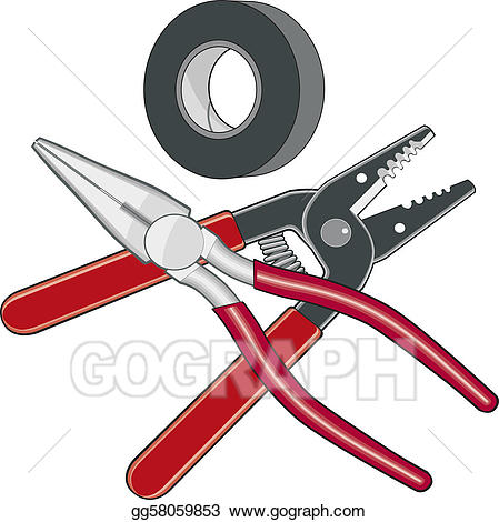 Eps illustration tools logo. Electrician clipart