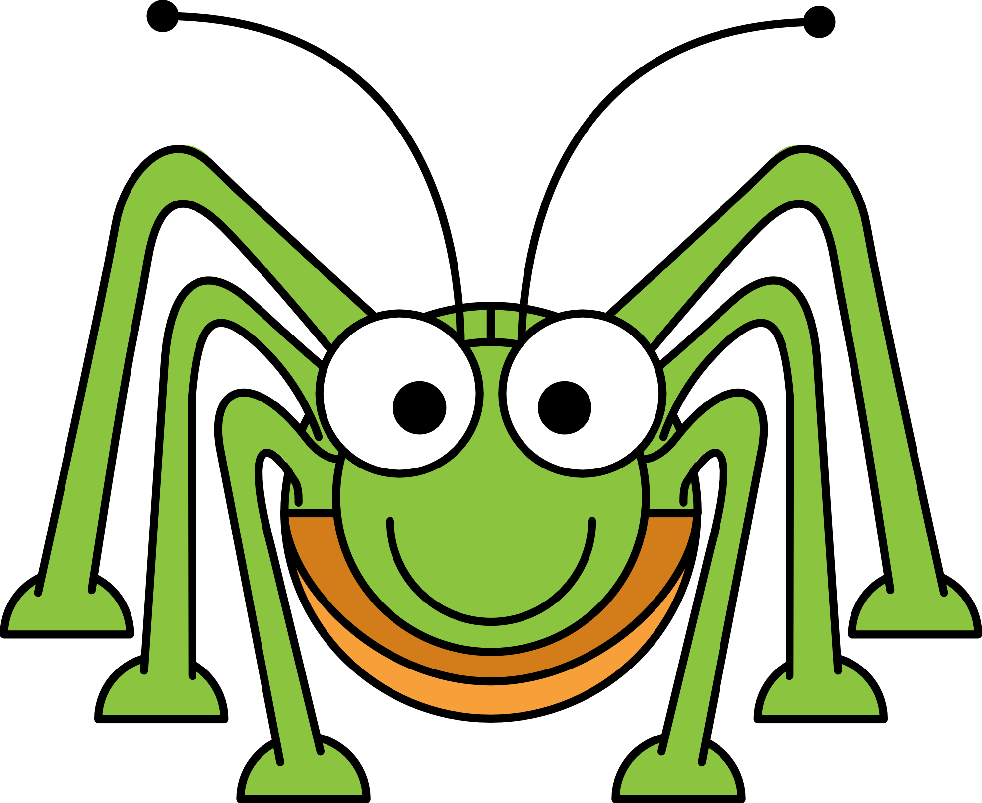 Admin cute green mascot. Robot clipart spider