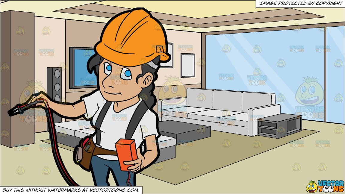 Electrician clipart electrical testing. A female an circuit