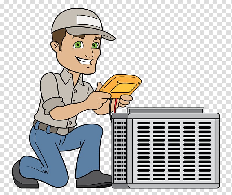 Technician hvac air conditioning. Electrician clipart furnace repair