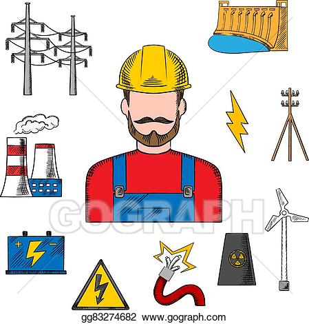 electrician clipart sketch