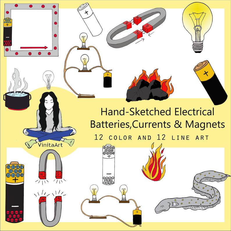 Clip art magnets circuits. Electricity clipart electrical item