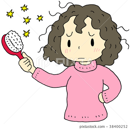 Electricity clipart electrostatic. Hair woman stock illustration