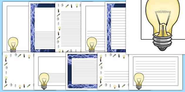 Free page borders electric. Electricity clipart frame