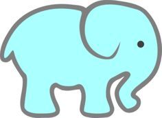 Free stencils blue baby. Elephant clipart