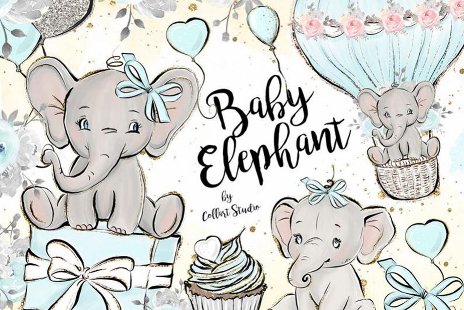 elephant clipart baby boy