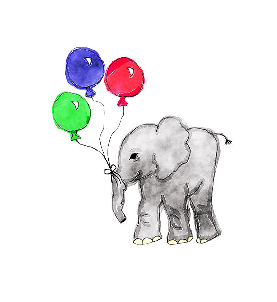 elephant clipart balloon