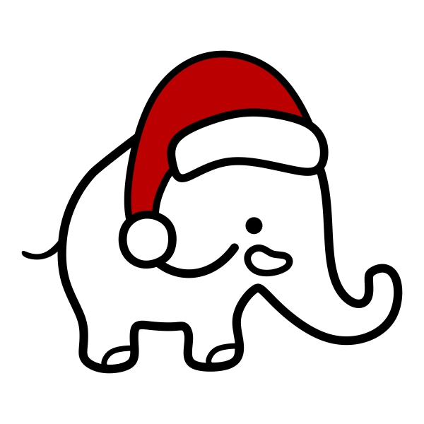 elephant clipart christmas