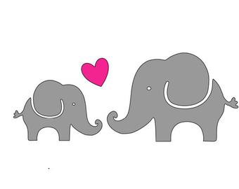 elephant clipart heart