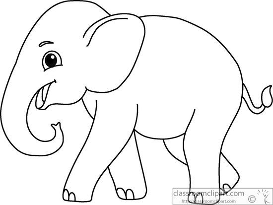 elephant clipart line art