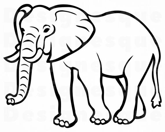 elephant clipart outline