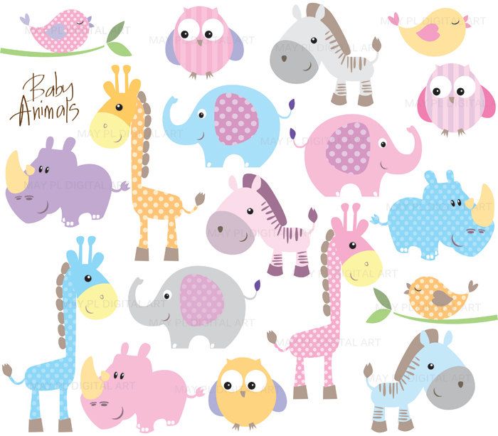 Baby animals free commercial. Elephant clipart owl