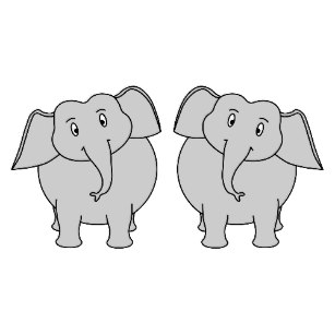 elephants clipart pair