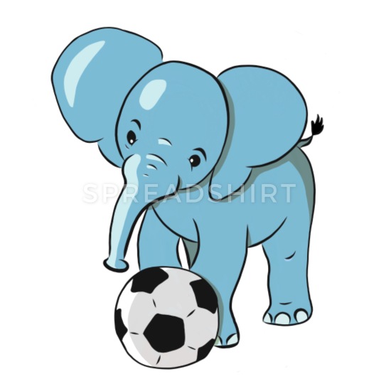 Elephants clipart soccer. Cute baby elephant plays