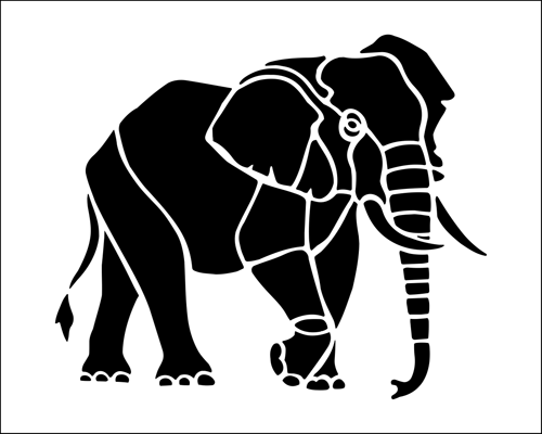 elephants clipart stencil