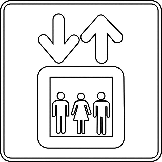 elevator clipart line art