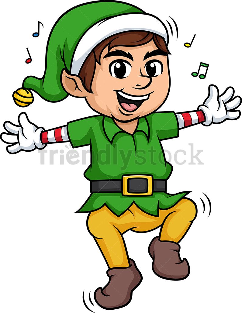 elf clipart dancing elf