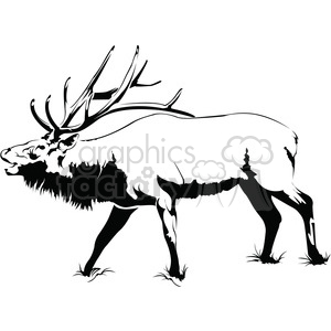 elk clipart black and white