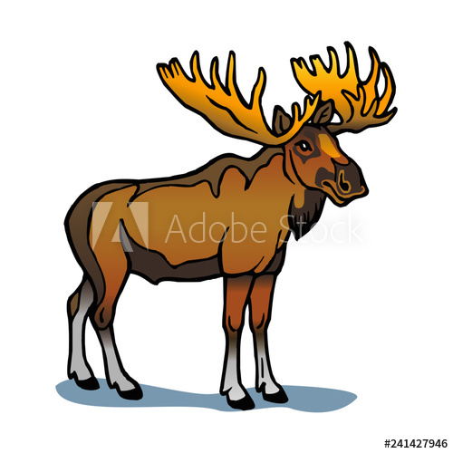 European moose animal from. Elk clipart brown
