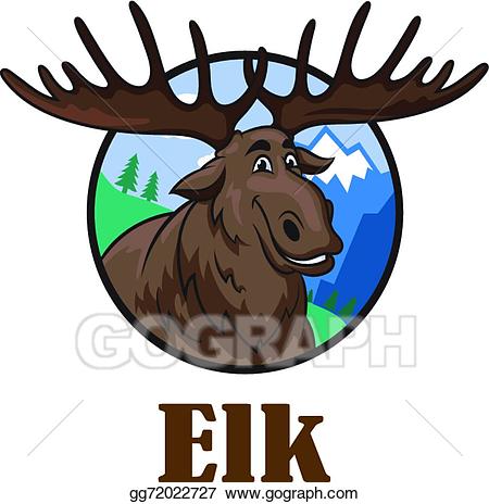 Vector moose or illustration. Elk clipart cartoon