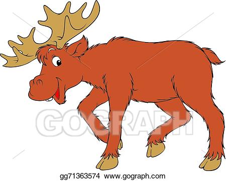 Vector stock illustration gg. Elk clipart walking