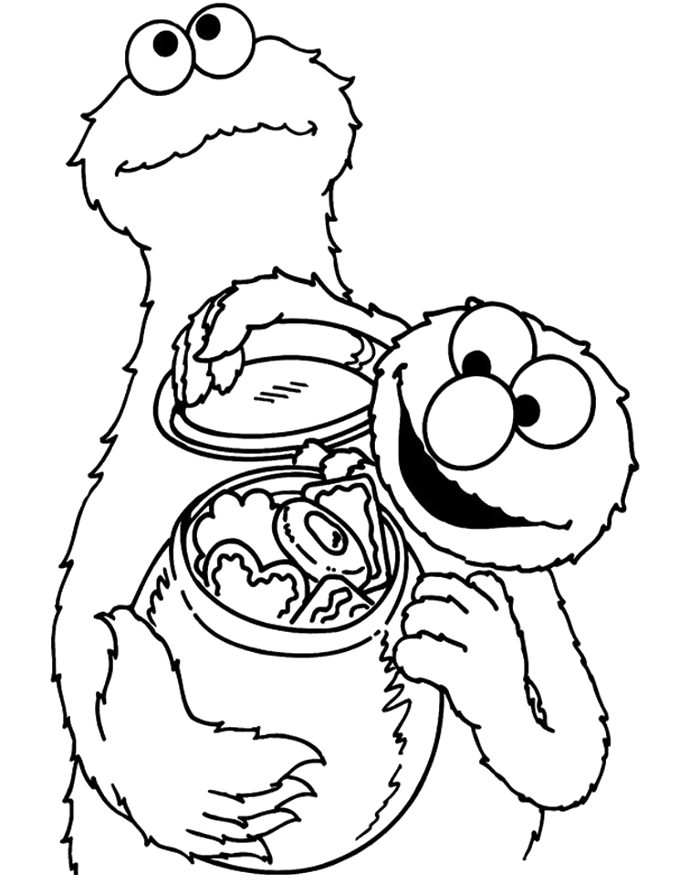elmo clipart coloring page