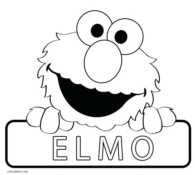 elmo clipart colouring page