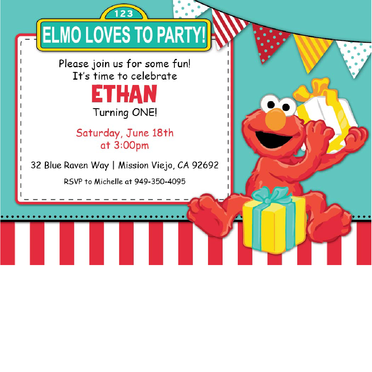 elmo clipart invitation