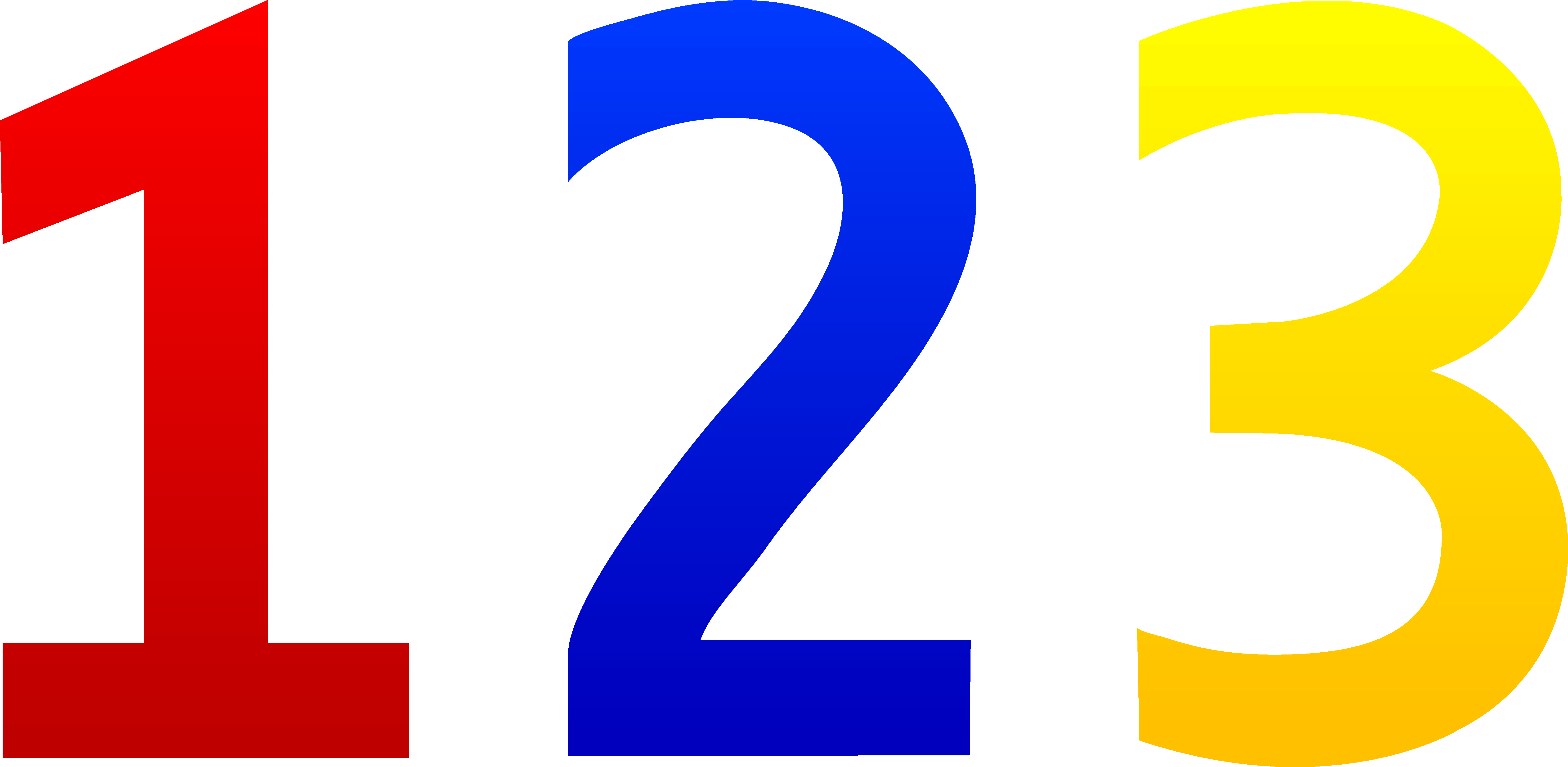 Number group cartoon cliparts. One clipart numeral