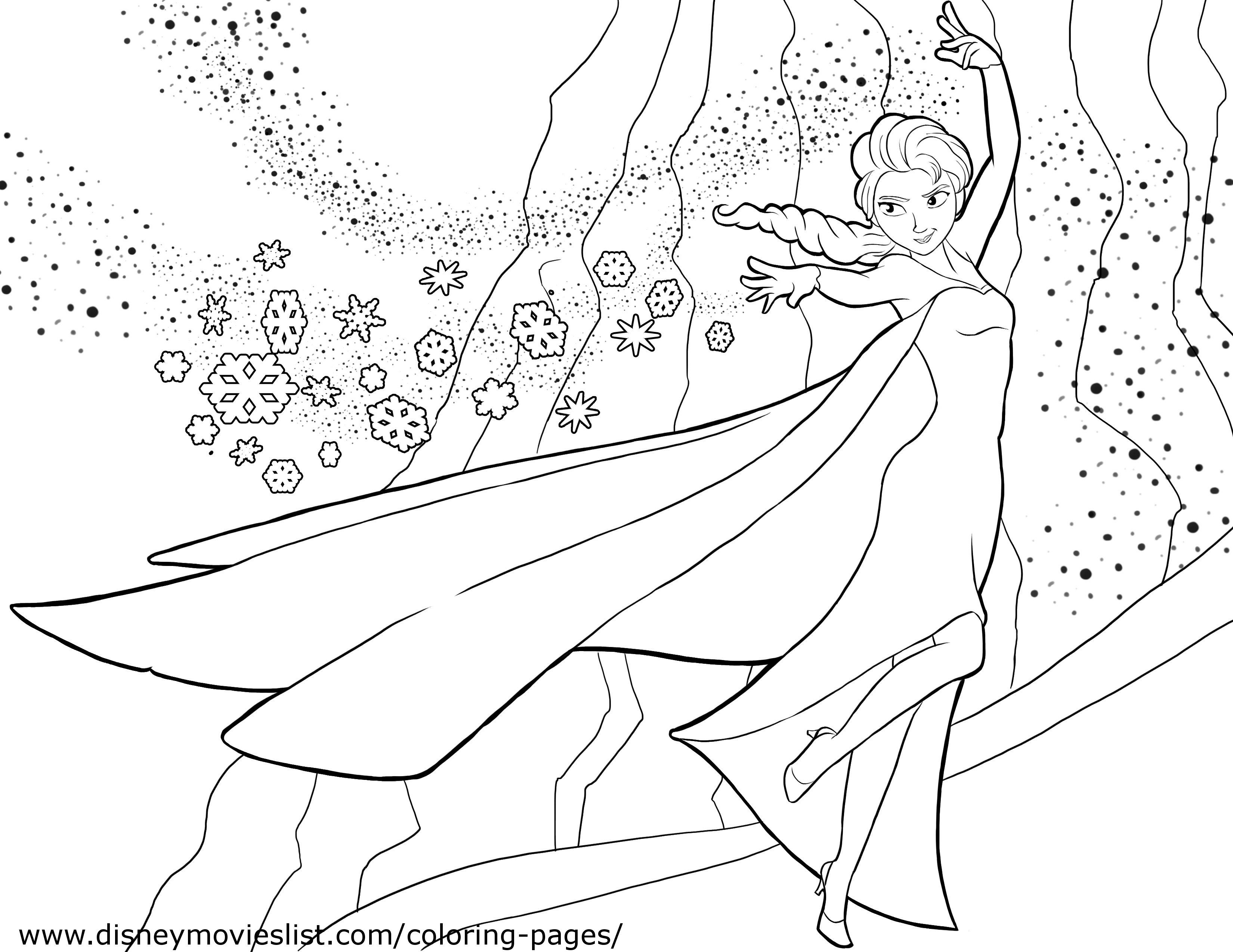 elsa clipart color sheet