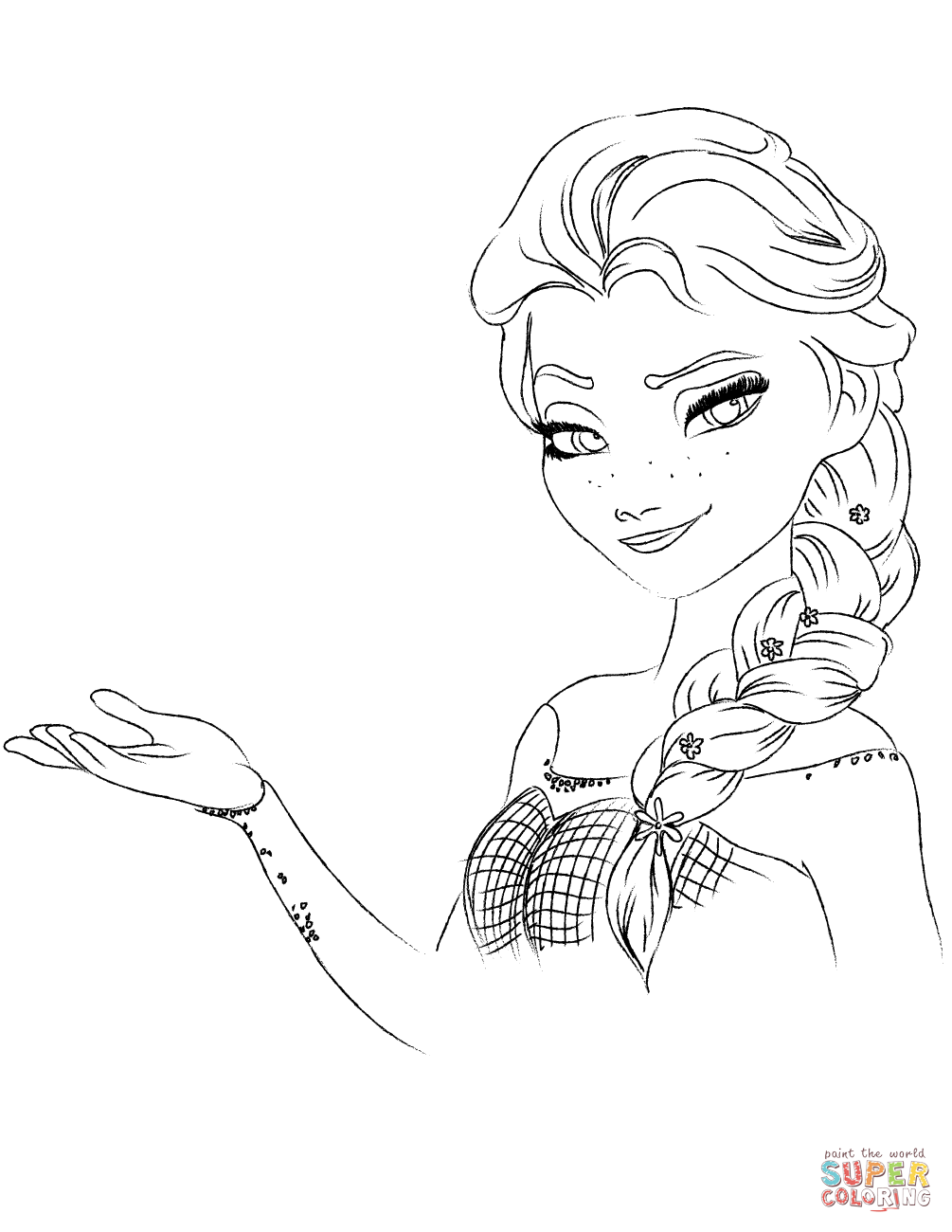elsa clipart color sheet
