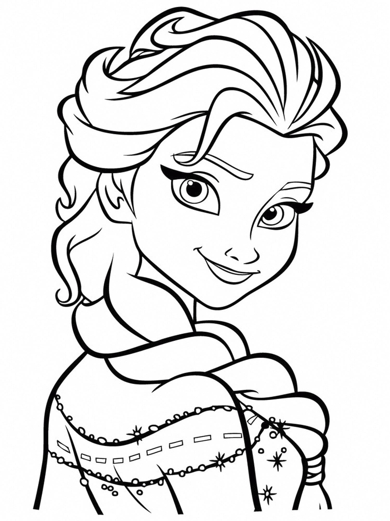 frozen clipart girl coloring page