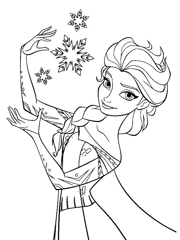 Elsa clipart colouring. The snow queen making