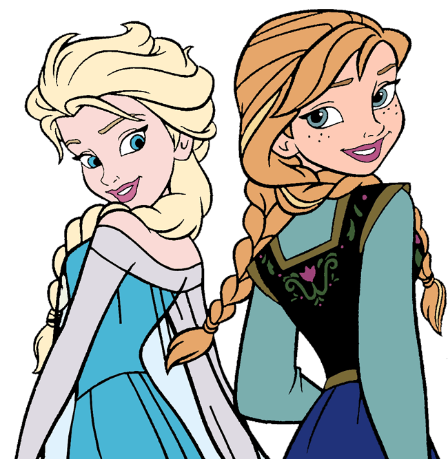 frozen clipart girl coloring page