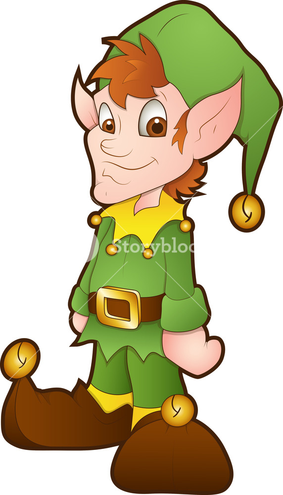 Christmas cartoon royalty free. Elves clipart character