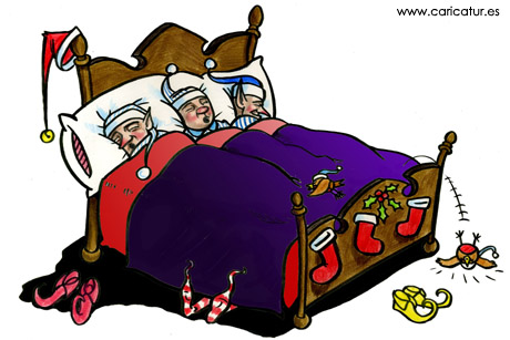Elves clipart sleeping. Cartoon three after a